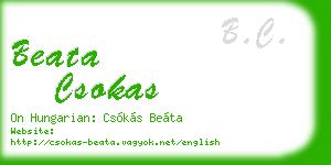 beata csokas business card